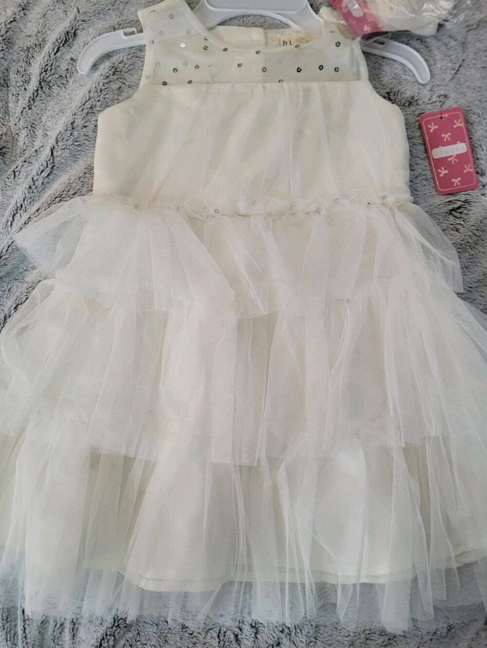 Btween Girls Size 4 Sleeveless Tulle Sequin Spring Summer Fall Flower Girl Dress - Picture 5 of 14